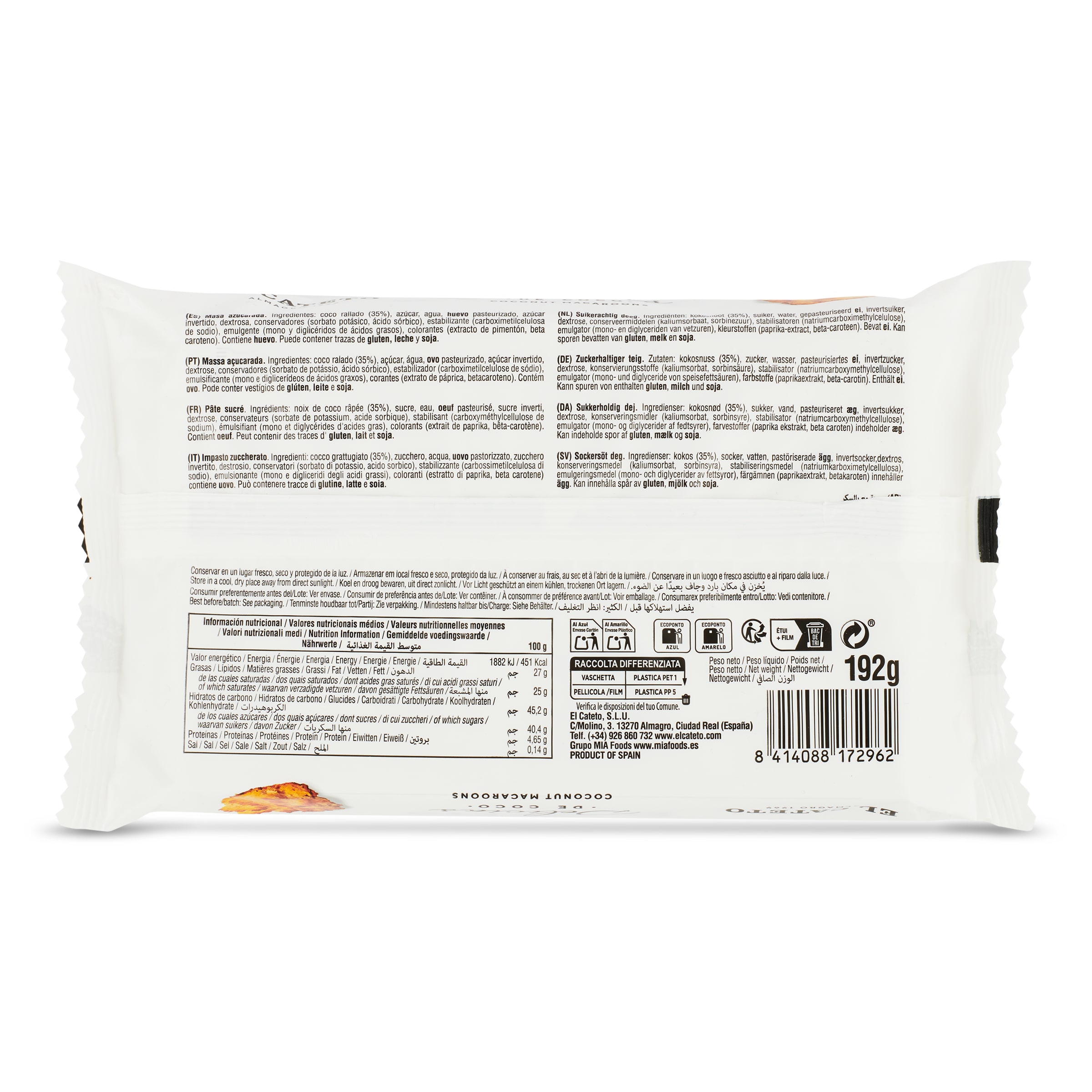 Delicias de coco El cateto 192 g