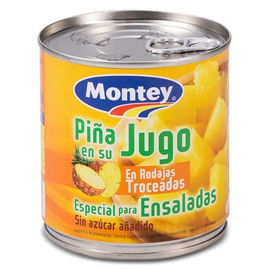 Piña en su jugo troceada Montey lata 425 g-0 Piña en su jugo troceada Montey lata 425 g-0
