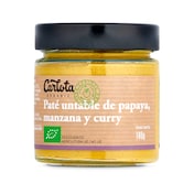 Paté de papaya, manzana y curry Carlota organic frasco 180 g