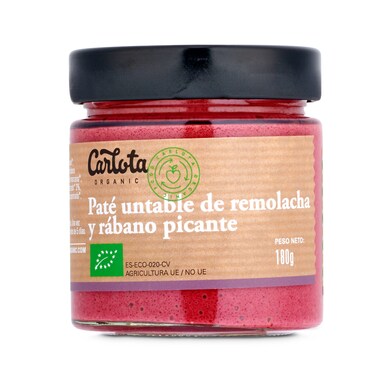 Paté de remolacha y rábano picante Carlota organic frasco 180 g-0 Paté de remolacha y rábano picante Carlota organic frasco 180 g-0