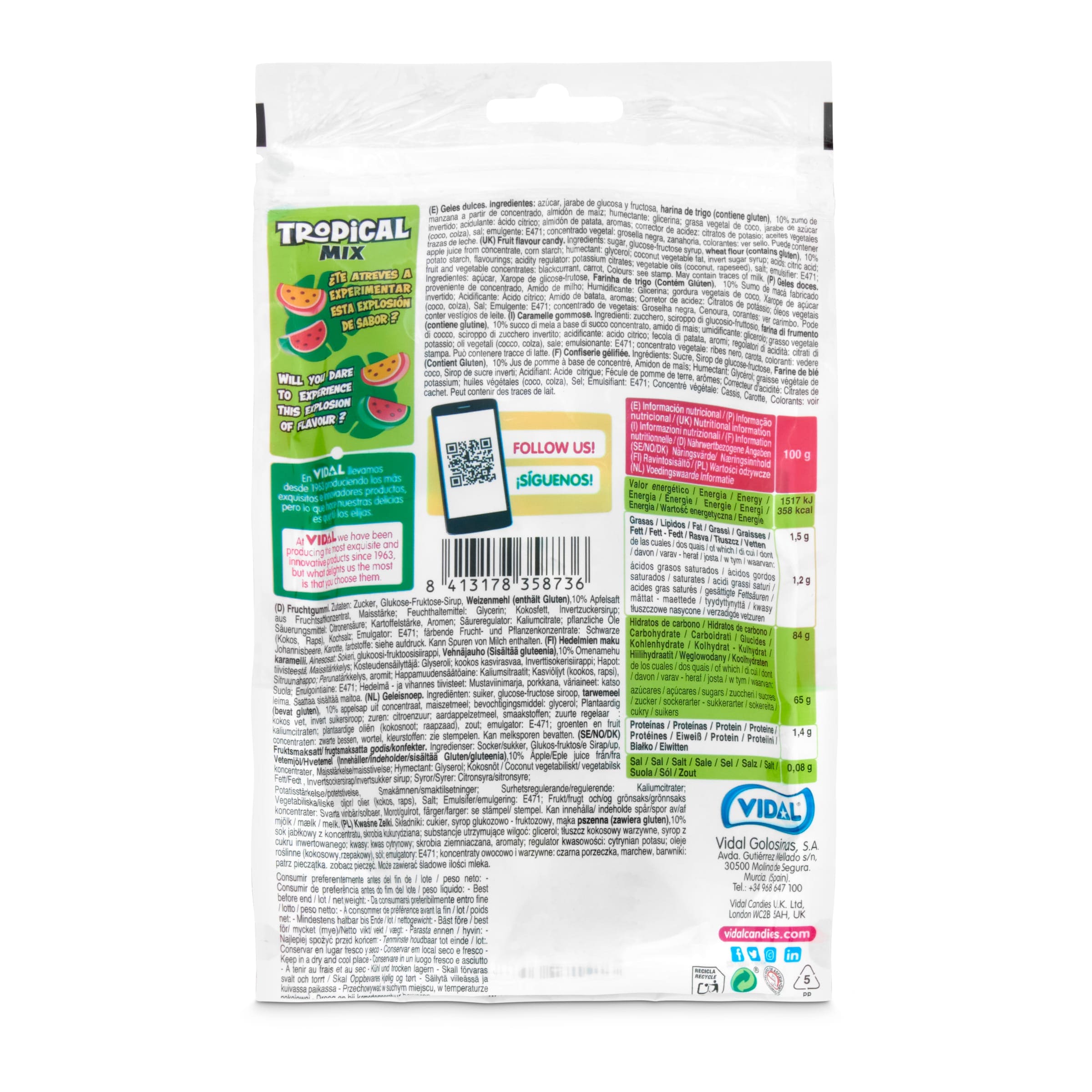 Golosinas tropical mix Vidal 180 g
