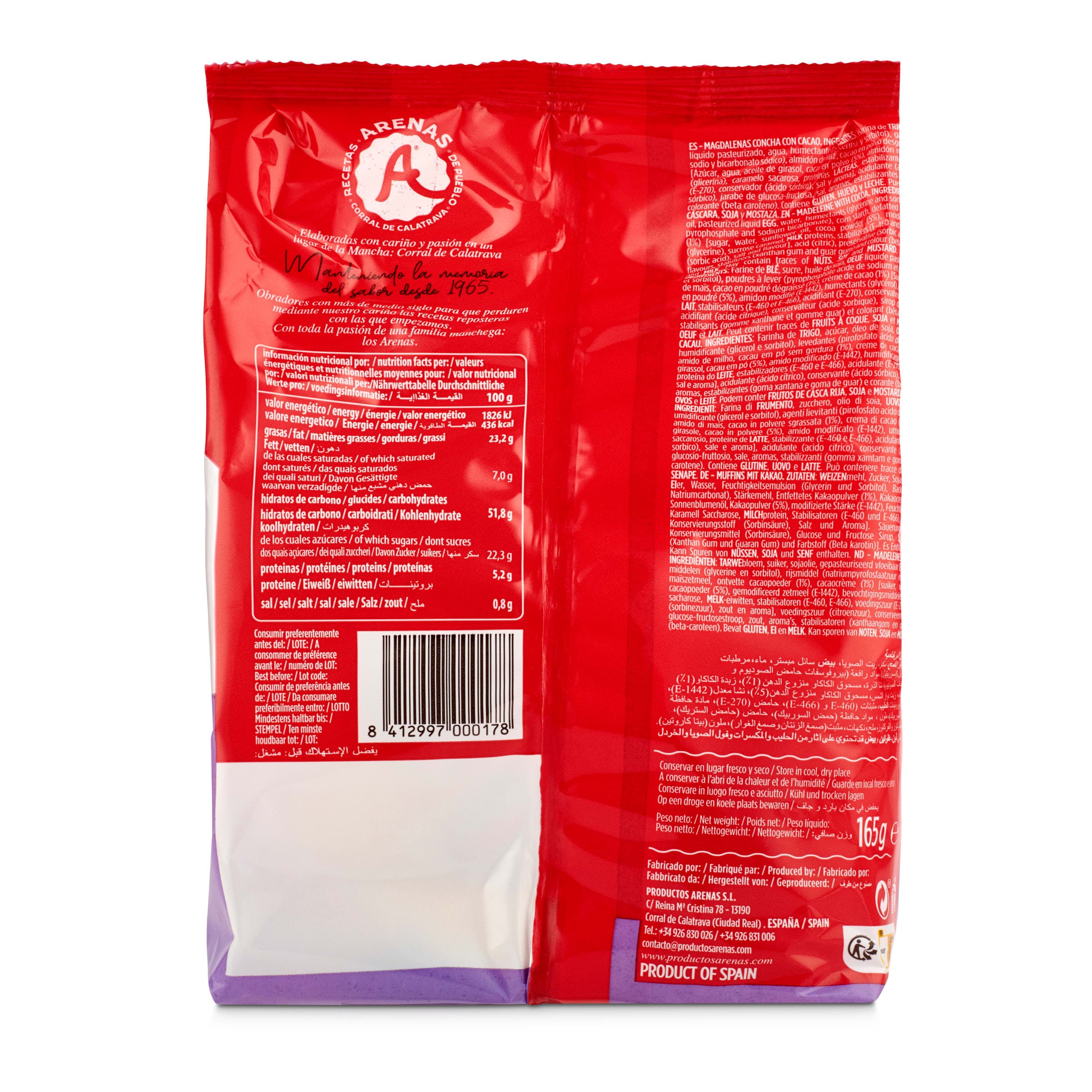 Magdalenas concha mármol Arenas 165 g