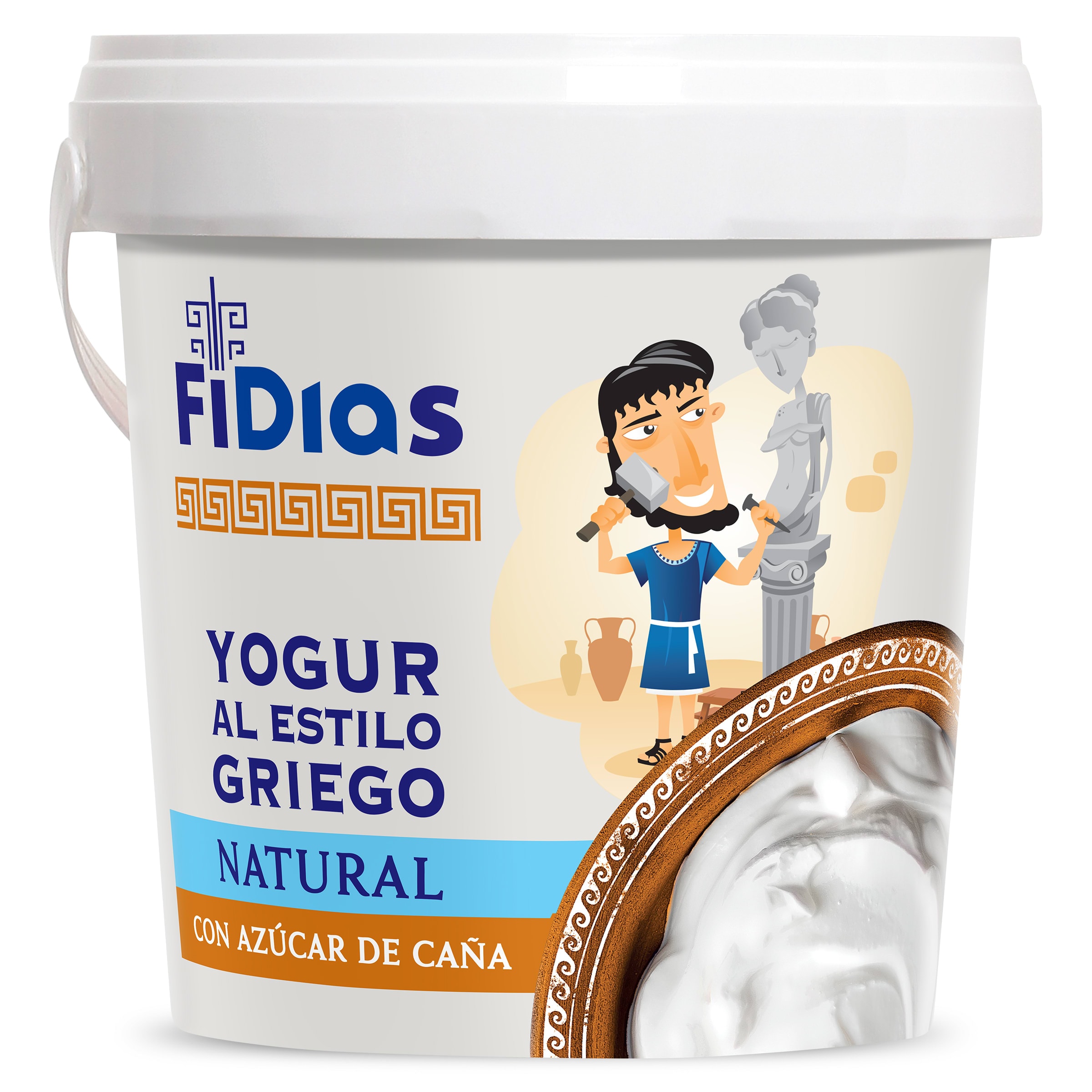 Yogur estilo griego natural con azúcar de caña Dia Fidias 1 kg