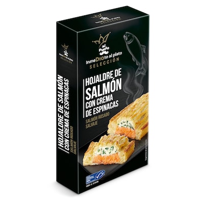 Hojaldre de salmón con crema de espinacas Al Punto caja 700 g-0
