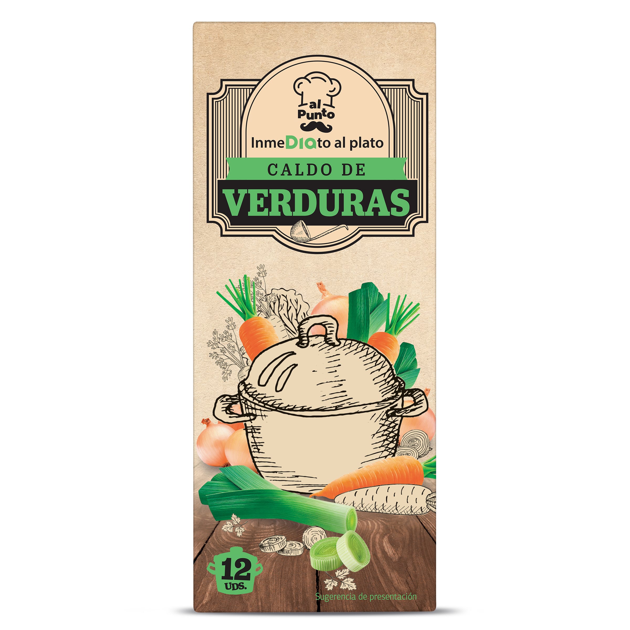 Pastillas de caldo de verduras Dia Al Punto 12 unidades