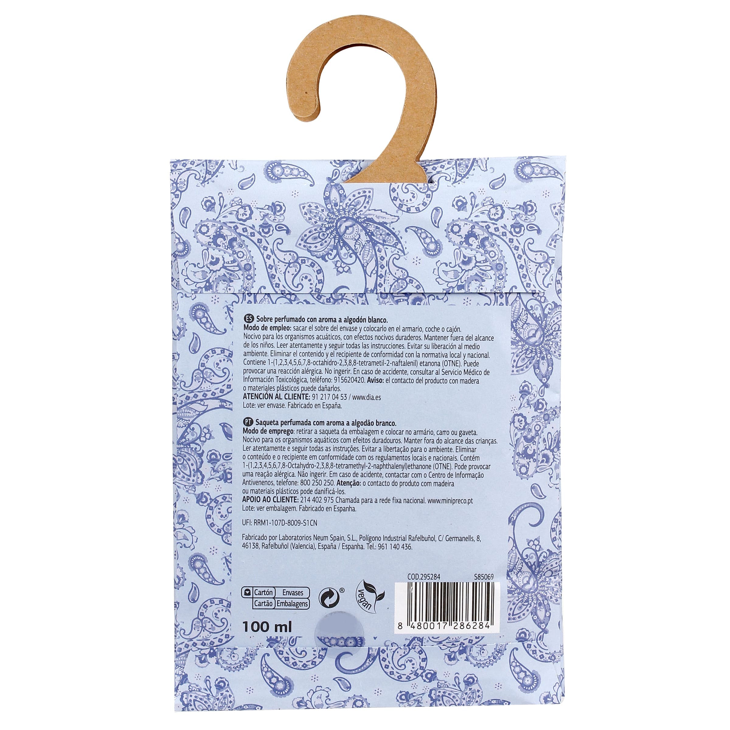 Sobre perfumado white cotton Dia Imaqe 2 unidades