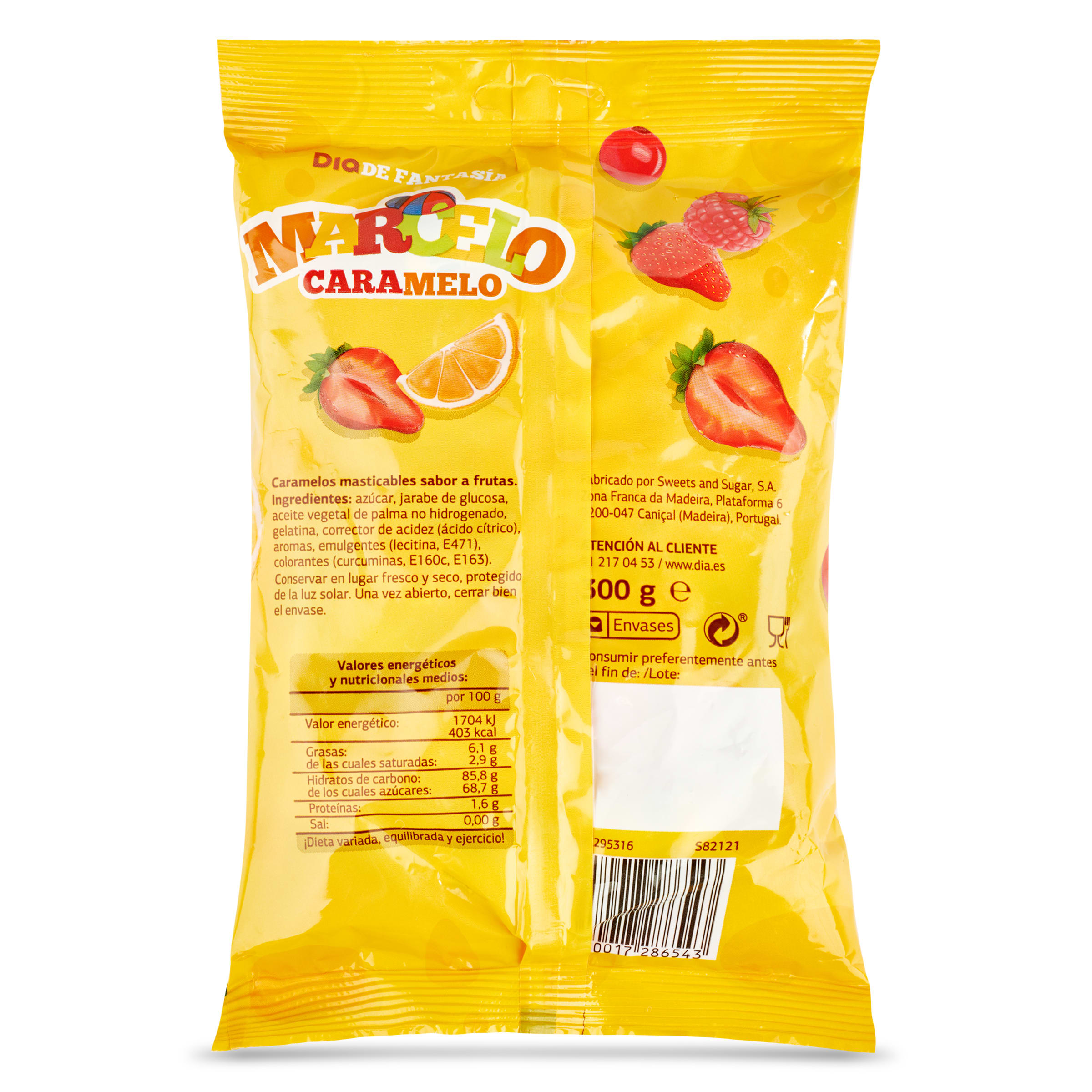 Caramelos masticables sabor a frutas Dia Marcelo Caramelo 300 g
