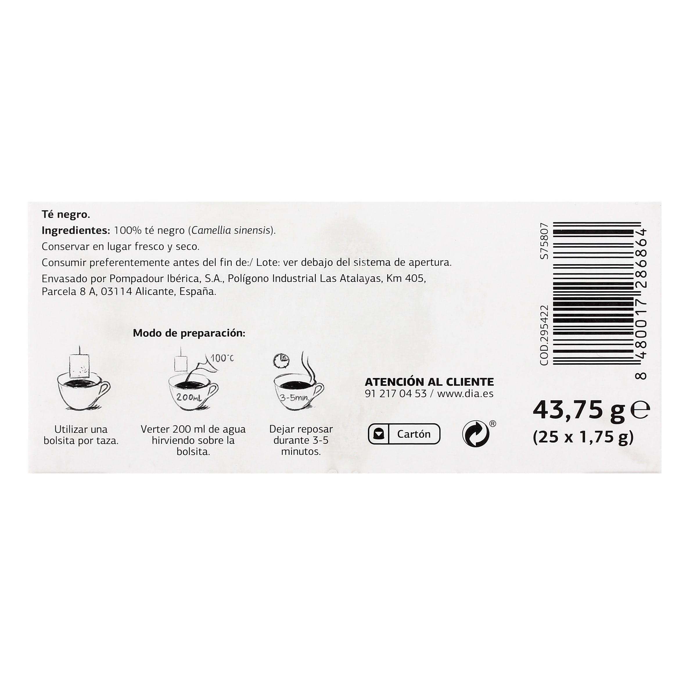 Té negro Dia Tetería 25 unidades