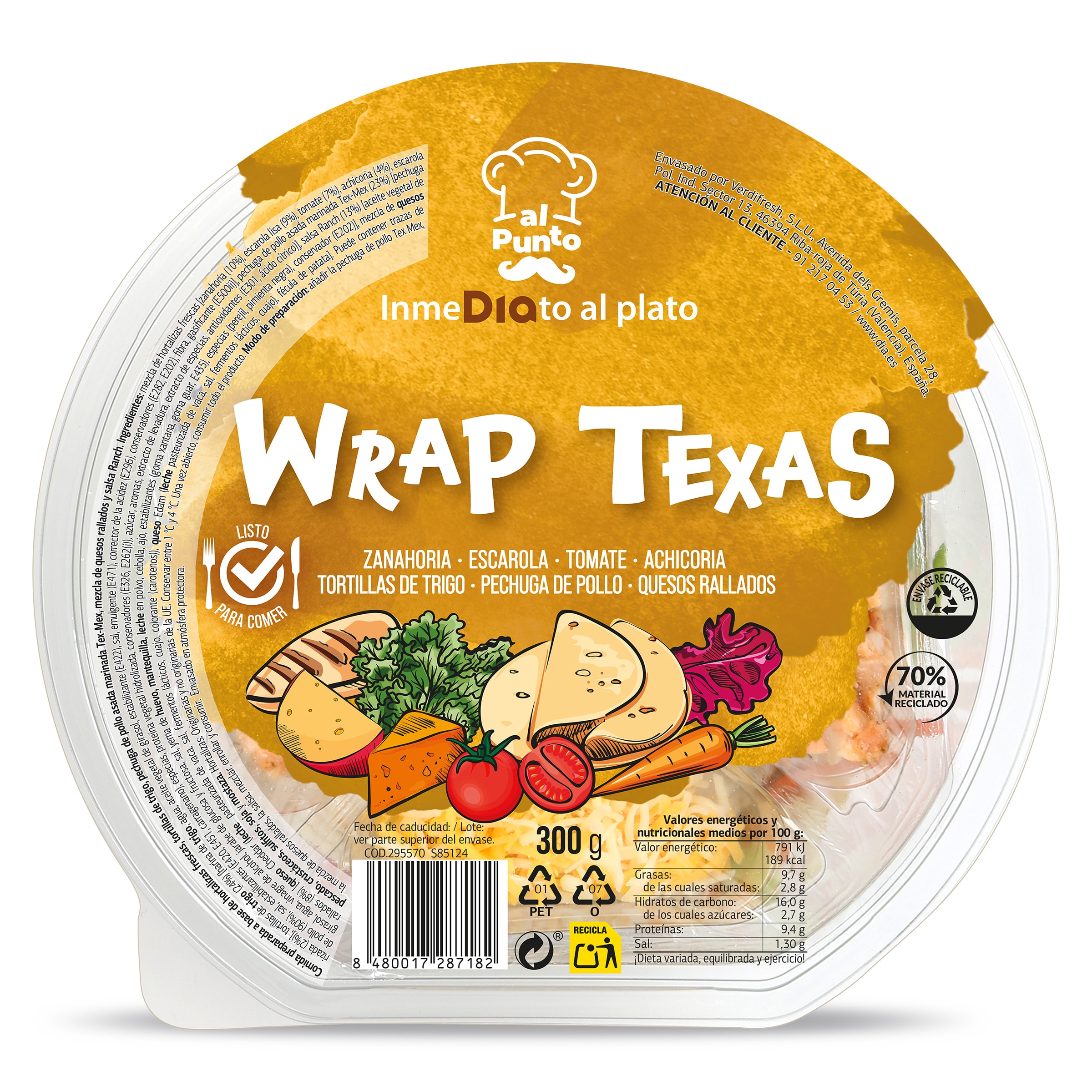 Ensalada wrap texas Dia Al Punto 300 g