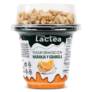 Yogur cremoso con naranja y granola Dia Láctea vaso 230 g-0 Yogur cremoso con naranja y granola Dia Láctea vaso 230 g-0
