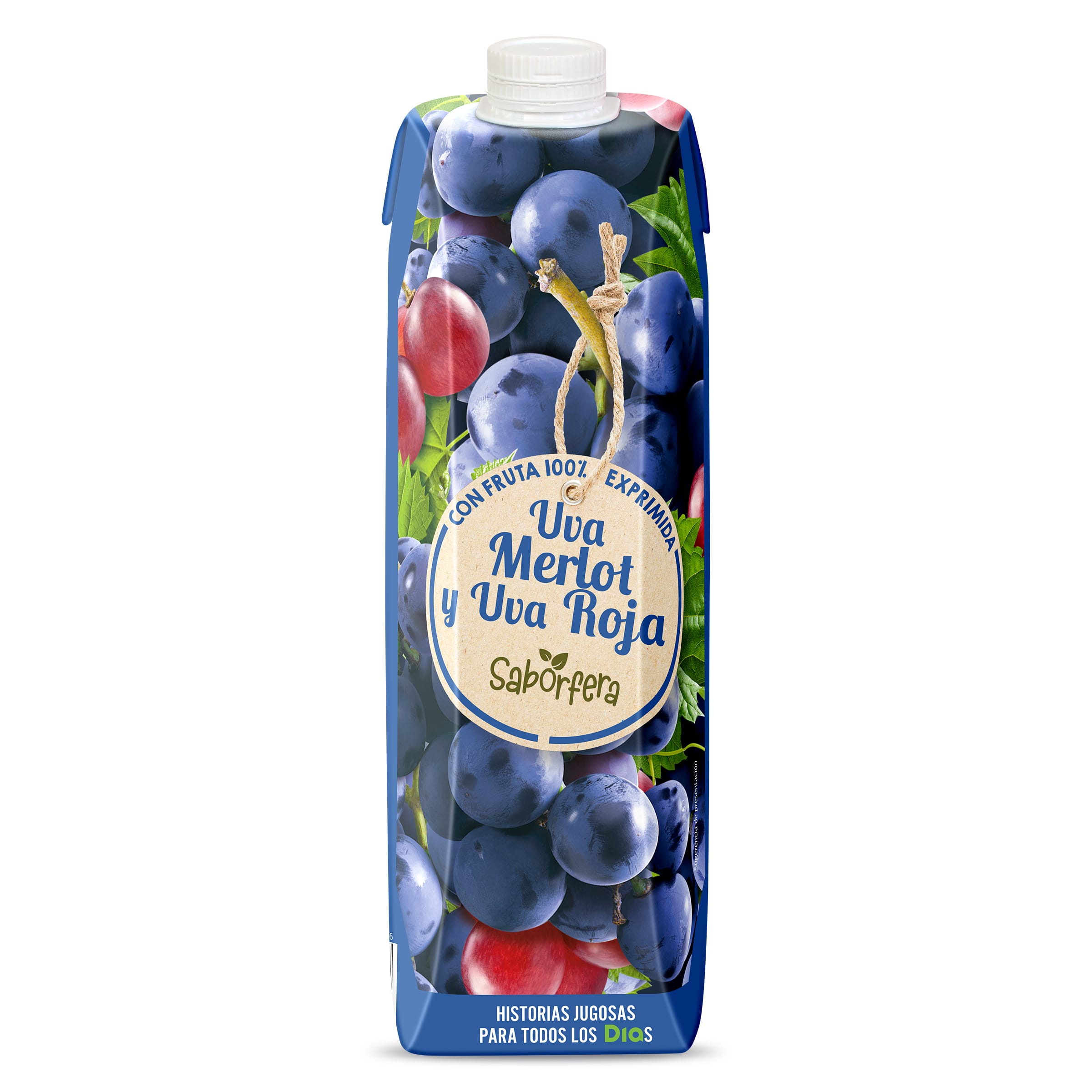 Zumo de uva Merlot y uva roja Dia Saborfera 1 L
