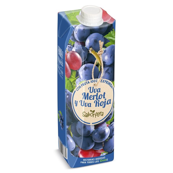 Zumo Exprimido De Uva Merlot Y Uva Roja 100% Zumosfera Brik 1 L