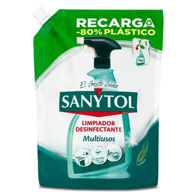 Recarga limpiador desinfectante multiusos eucaliptus Sanytol bolsa 750 ml-0 Recarga limpiador desinfectante multiusos eucaliptus Sanytol bolsa 750 ml-0
