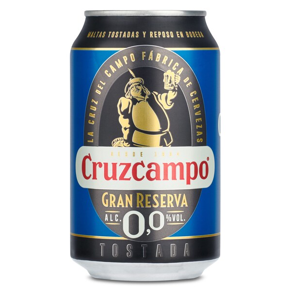 Cerveza Tostada 0,0% Alcohol Cruzcampo Lata 33 Cl.