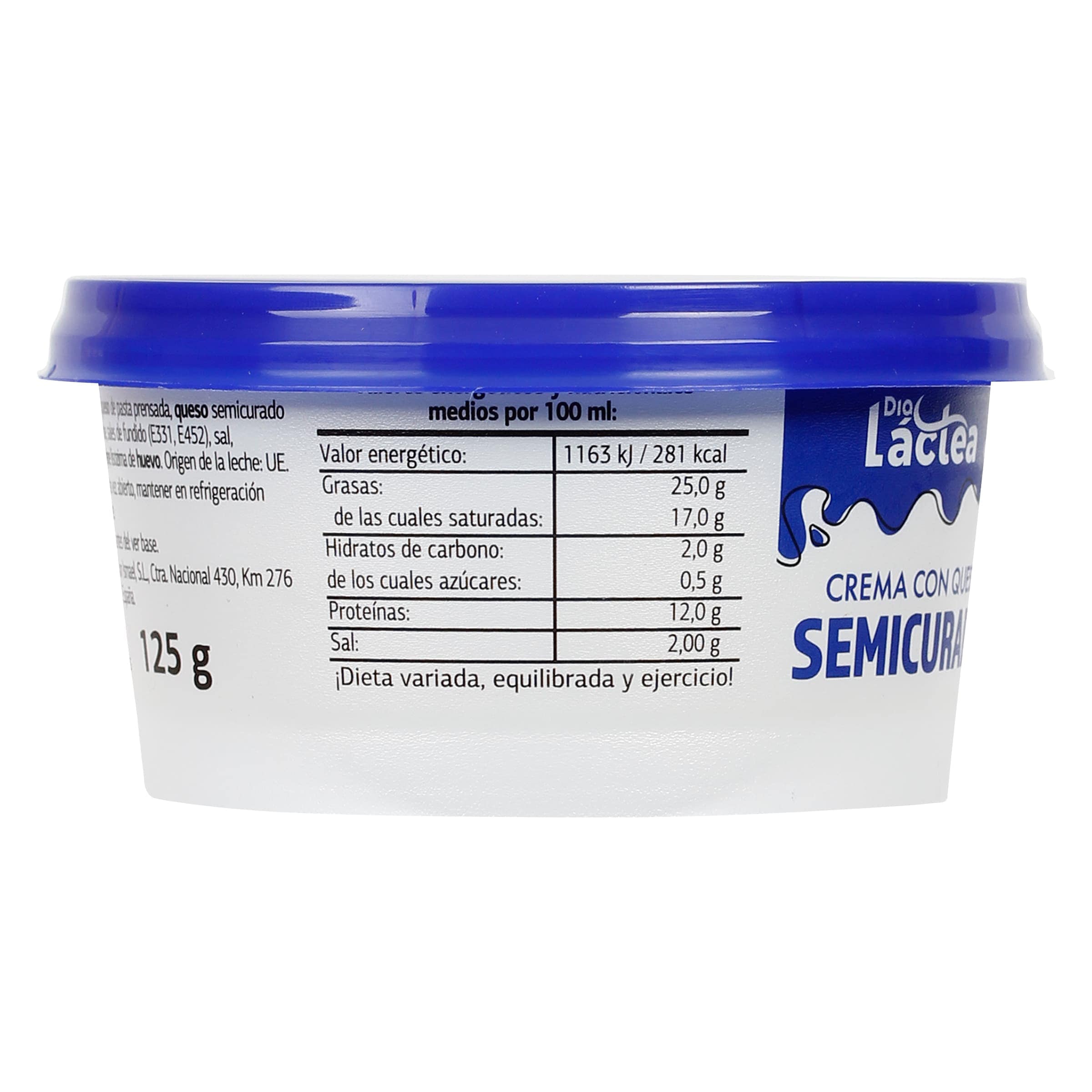 Crema de queso semicurado Dia Láctea 125 g