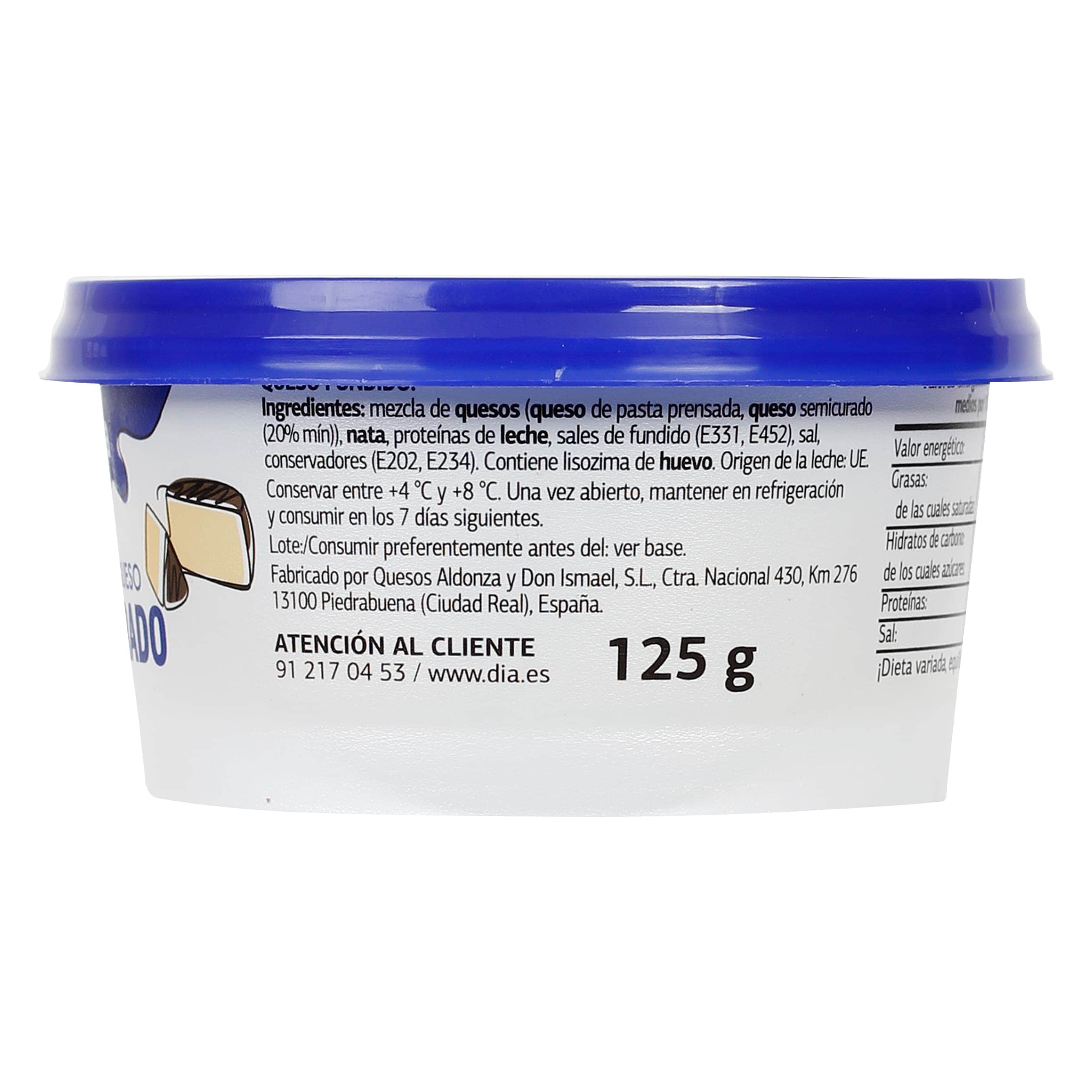 Crema de queso semicurado Dia Láctea 125 g