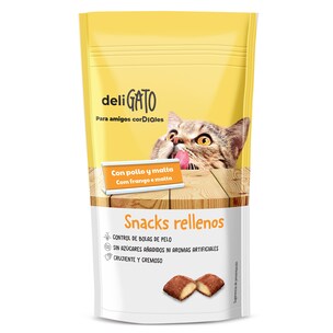 snack para gatos rellenos con pollo y malta 60 g