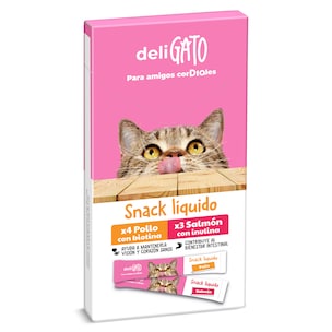 snack para gatos liquido de pollo y salmon 105 g