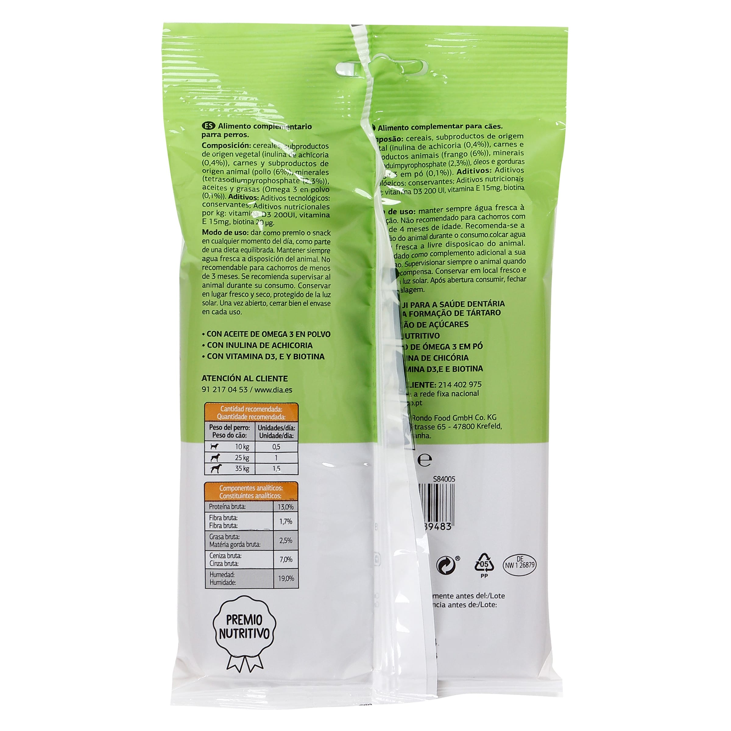 Sticks dentales para perros Dia Deliperro 180 g