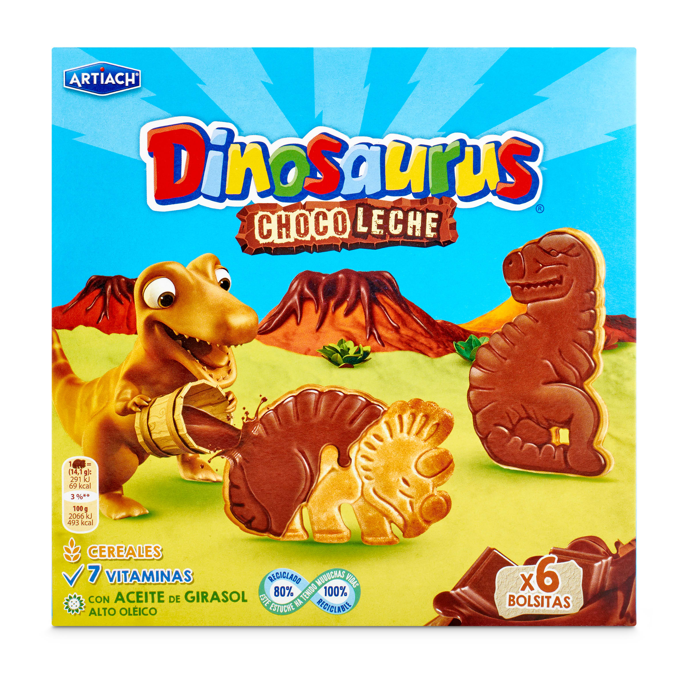 Galletas choco leche Artiach Dinosaurus 255 g