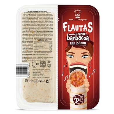 Flautas de carne y salsa barbacoa con bacon Al Punto Dia bandeja 275 g-0