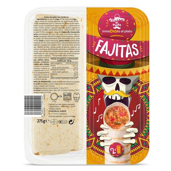 Fajitas Al Punto bandeja 275 g