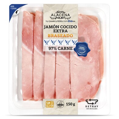 Jamón cocido extra braseado  Nuestra Alacena de Dia sobre 150 g-0