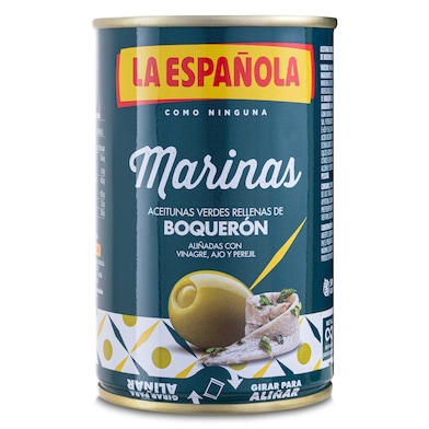 Aceitunas rellenas de boquerón marinas La española lata 130 g-0