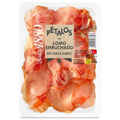 Pétalos de lomo embuchado 50% duroc Boadas sobre 80 g-0 Pétalos de lomo embuchado 50% duroc Boadas sobre 80 g-0