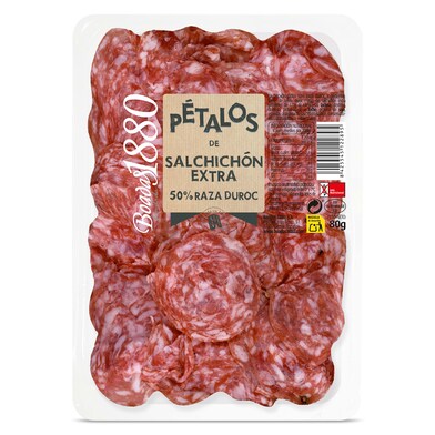 Pétalos de salchichón extra 50% Duroc Boadas sobre 80 g-0