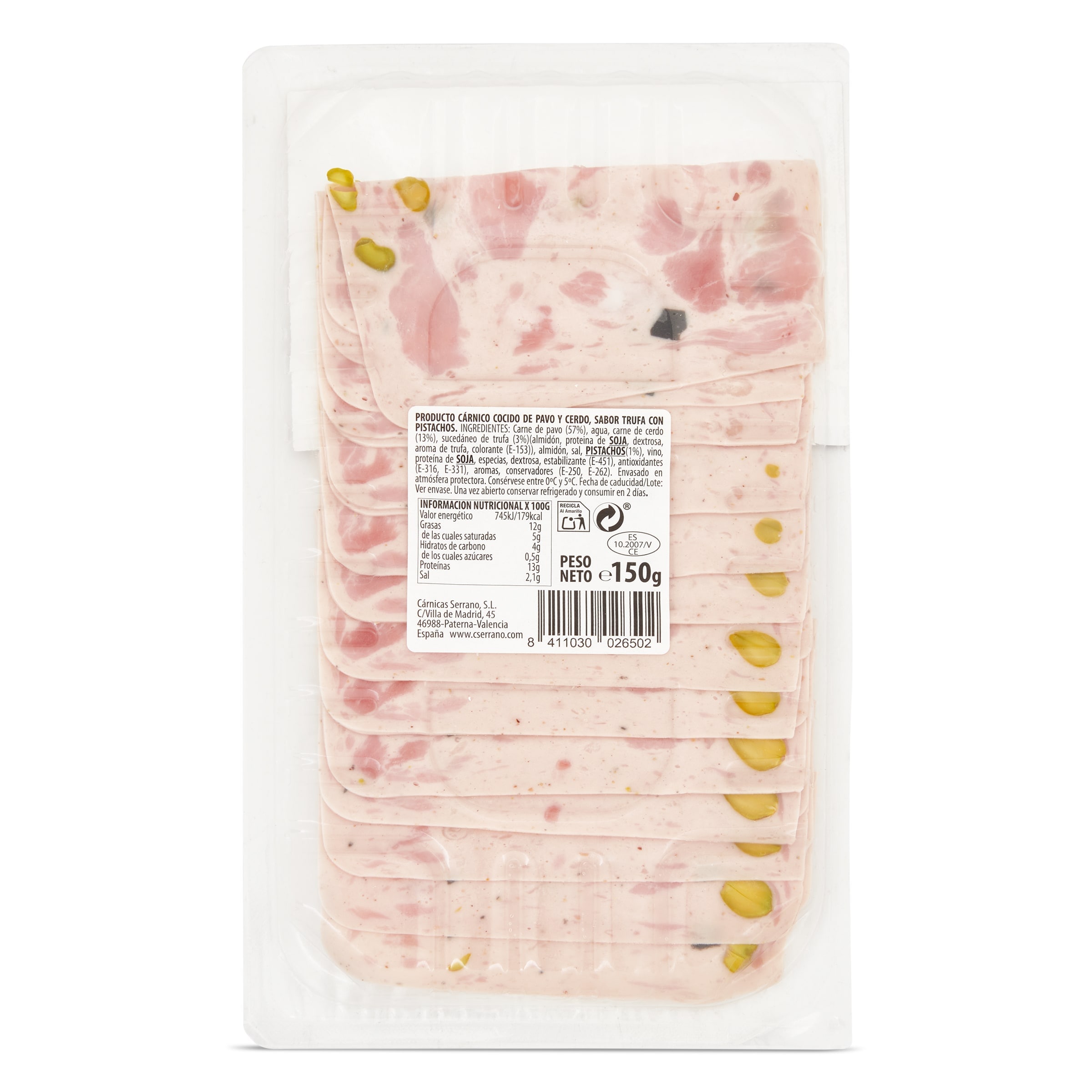 Pavo trufado con pistachos Serrano 150 g