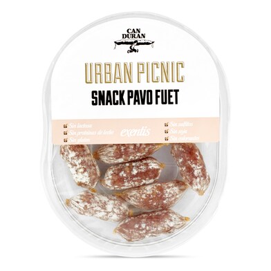 Snack de pavo fuet Exentis bandeja 50 g-0 Snack de pavo fuet Exentis bandeja 50 g-0