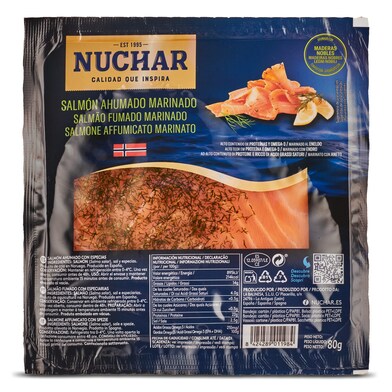 Salmón ahumado marinado Nuchar sobre 80 g-0 Salmón ahumado marinado Nuchar sobre 80 g-0
