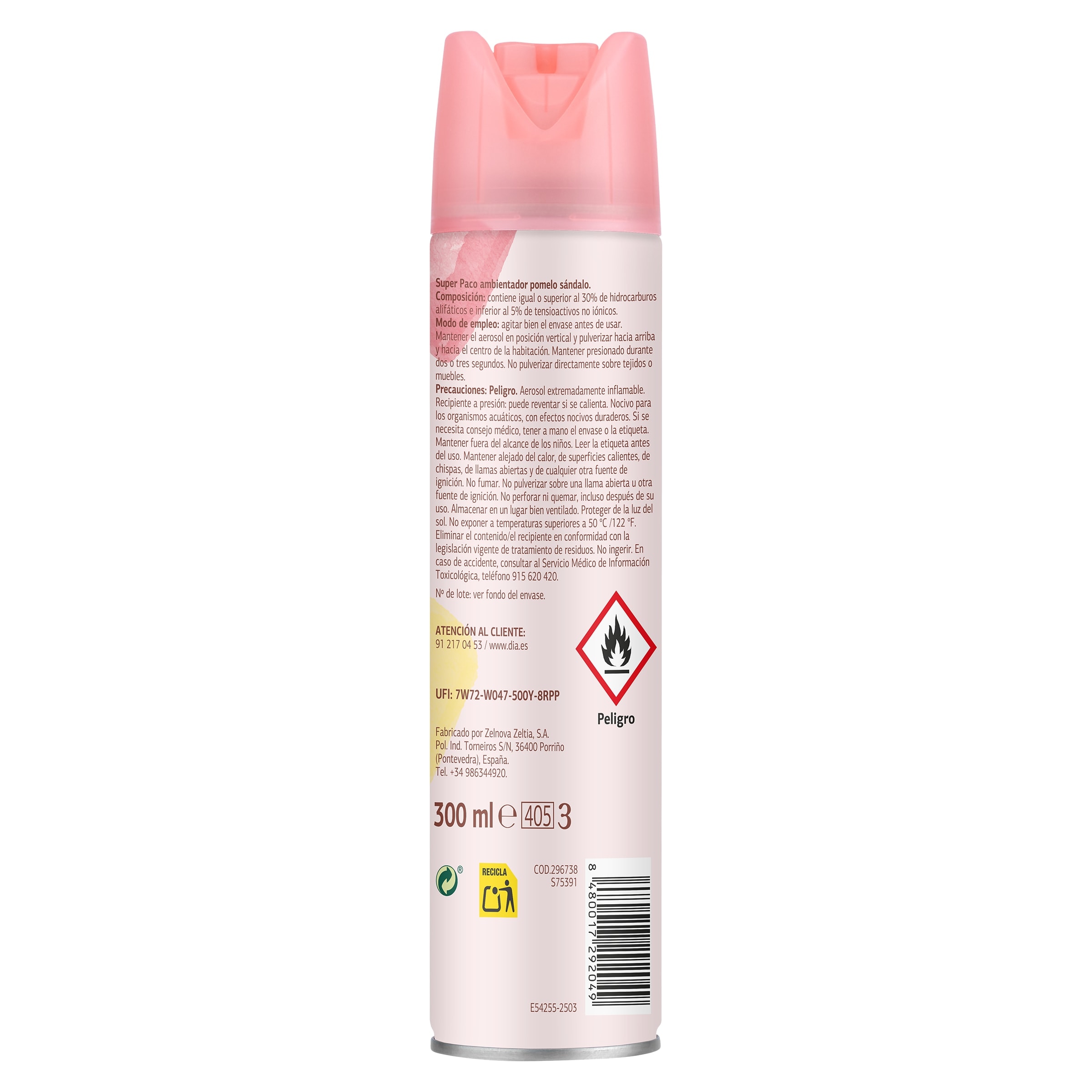 Ambientador pomelo y sándalo Dia Super Paco spray 300 ml