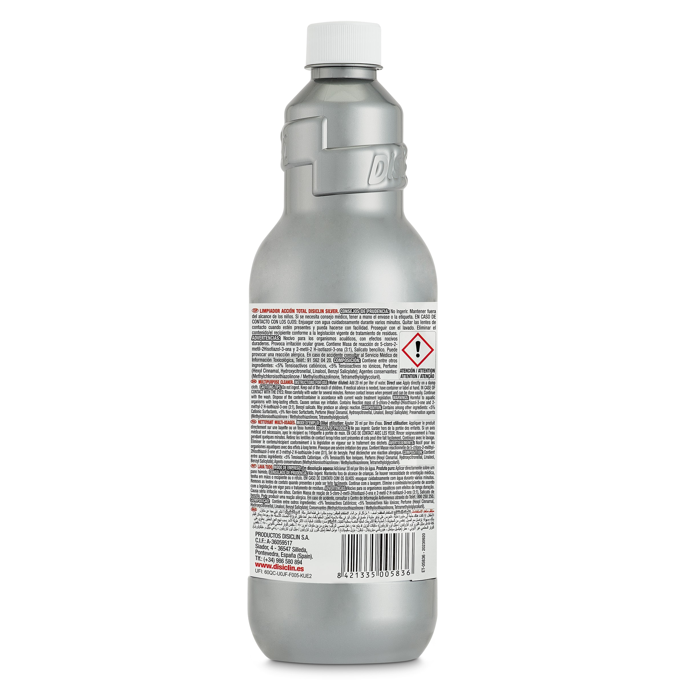 Limpiador multiusos concentrado silver Disiclin 900 ml