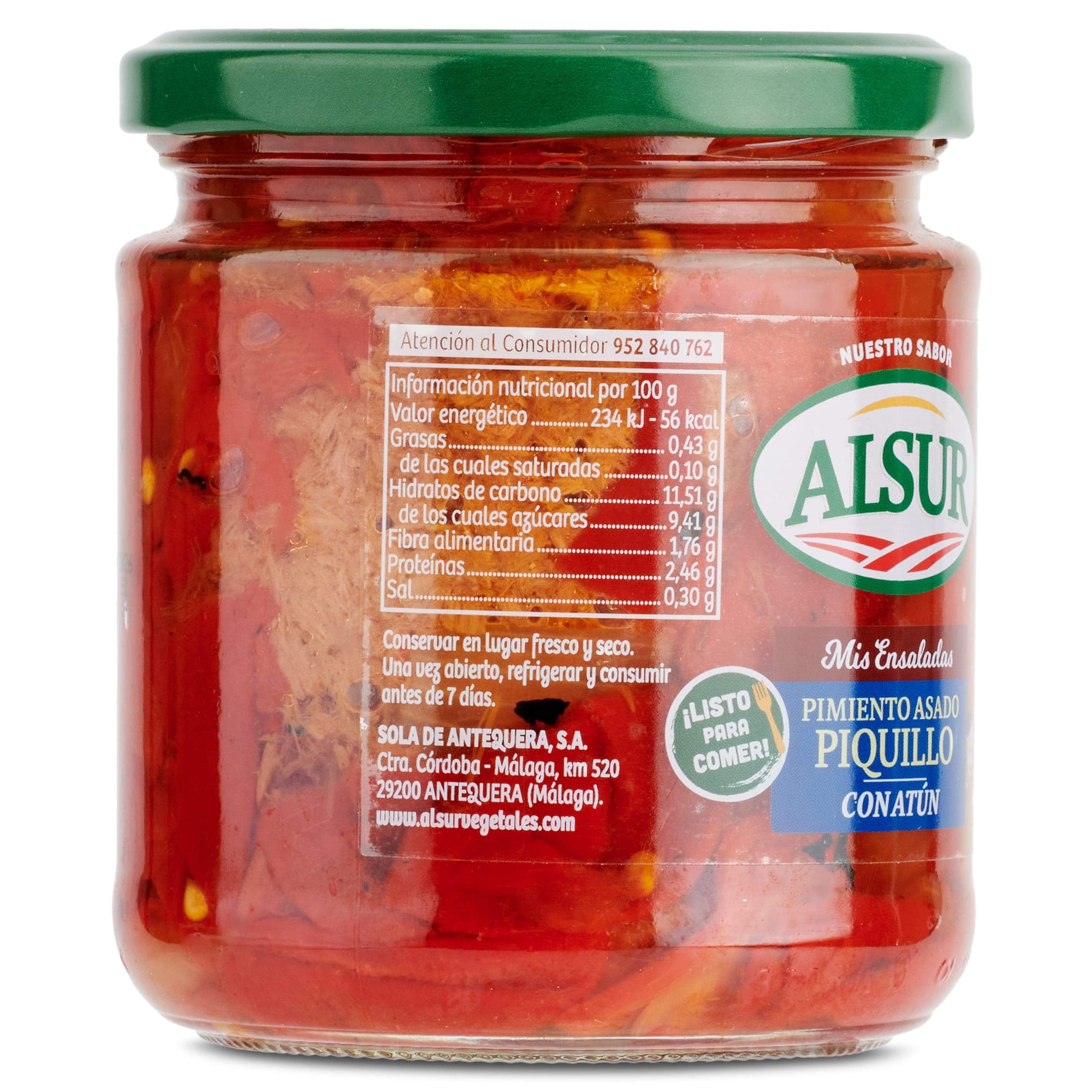 Ensalada de pimientos del piquillo con atún Alsur 275 g