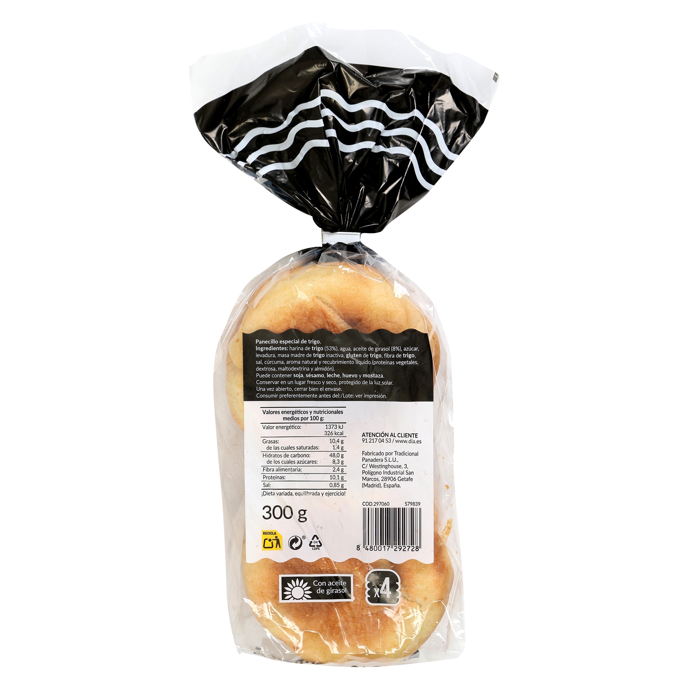 Pan de hamburguesa brioche El Molino de Dia 300 g