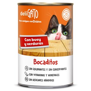 alimento para gatos bocaditos con buey y verduras 400 g