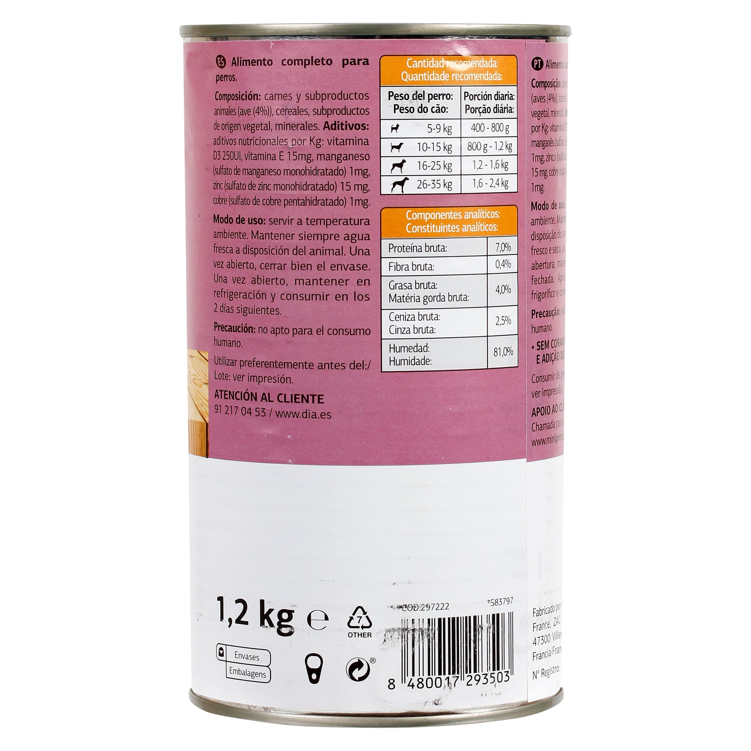 Alimento para perros albóndigas con salsa de ave Dia Deliperro 1.2 Kg