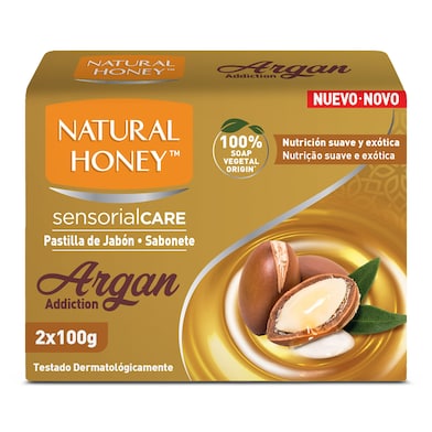 Jabón de manos argán Natural Honey bolsa 2 x 100 g-0