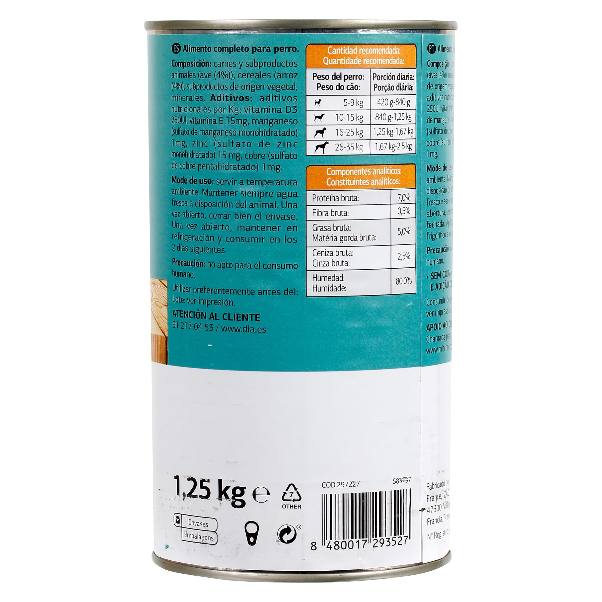 Alimento para perros trozos en salsa con ave y arroz Dia Deliperro 1.25 Kg