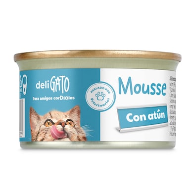 Mousse para gatos con atún Deligato Dia lata 85 g-0