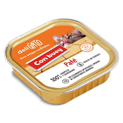 Paté para gato con buey Deligato Dia tarrina 100 g-0