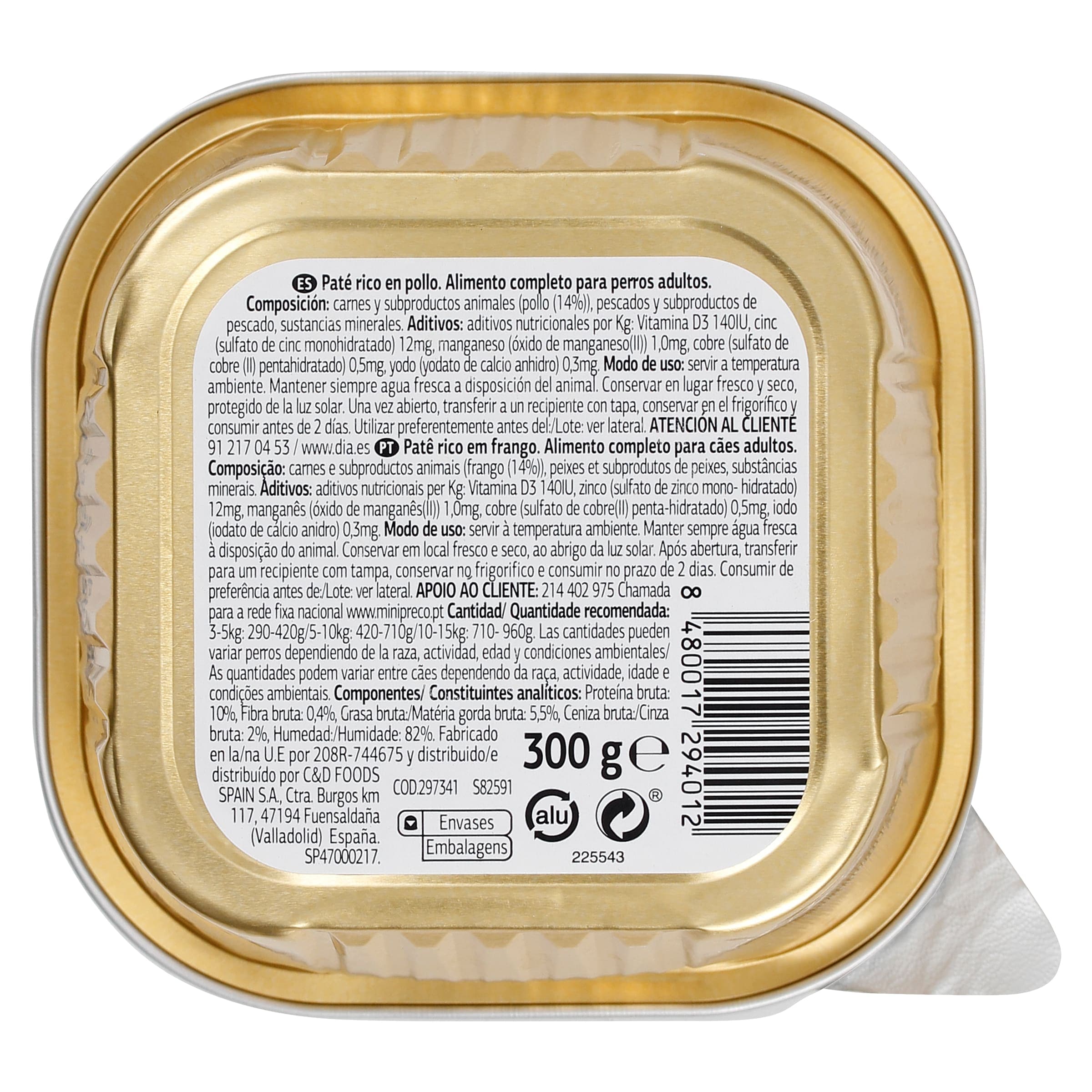 Paté para perro con pollo Dia Deliperro 300 g