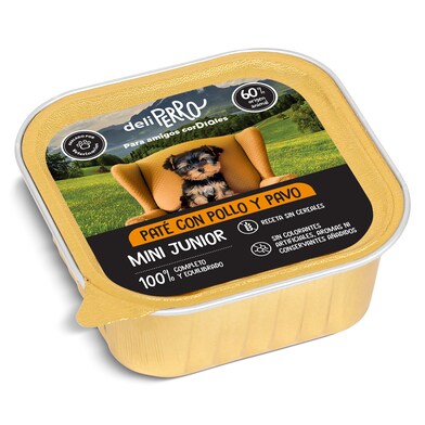 Paté para perros mini junior con pollo y pavo Deliperro de Dia tarrina 150 g-0