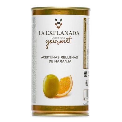 Aceitunas rellenas de naranja La explanada lata 150 g-0 Aceitunas rellenas de naranja La explanada lata 150 g-0