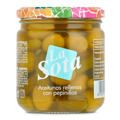 Aceitunas rellenas con pepinillos La sota frasco 180 g-0 Aceitunas rellenas con pepinillos La sota frasco 180 g-0