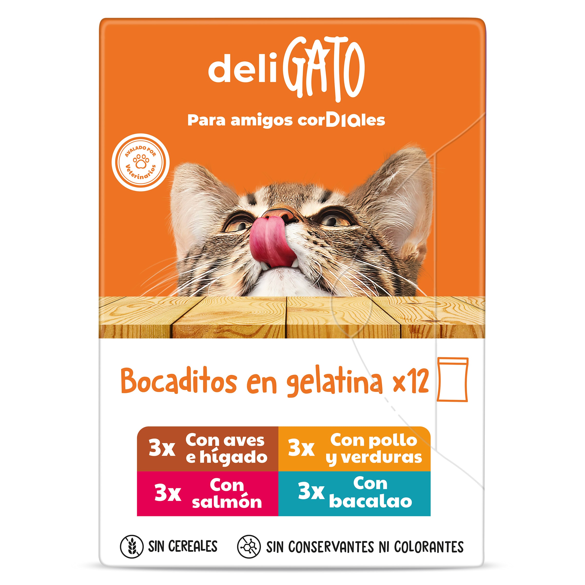 Alimento para gatos bocaditos en gelatina Dia Deligato pack 12 x 100 g