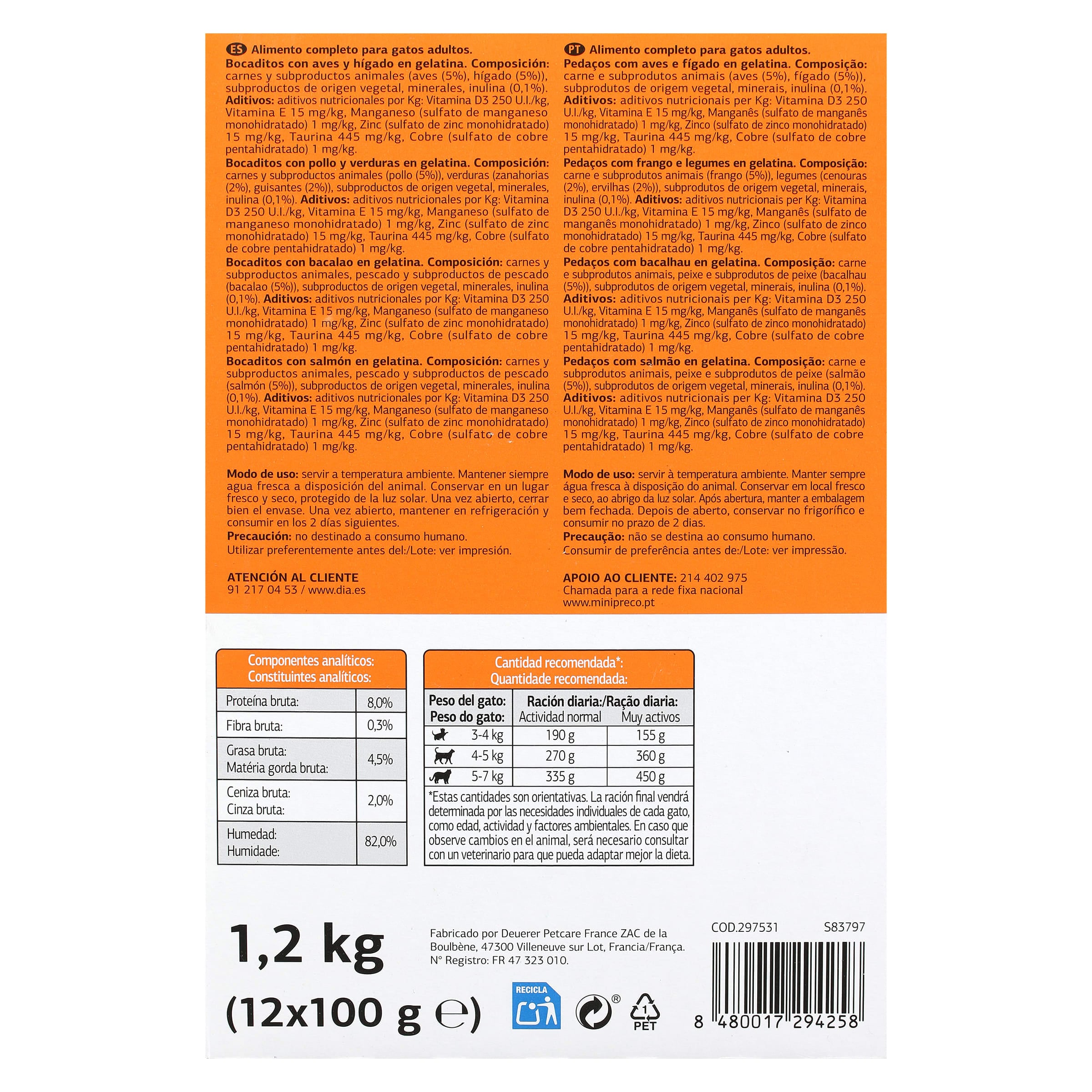 Alimento para gatos bocaditos en gelatina Dia Deligato pack 12 x 100 g