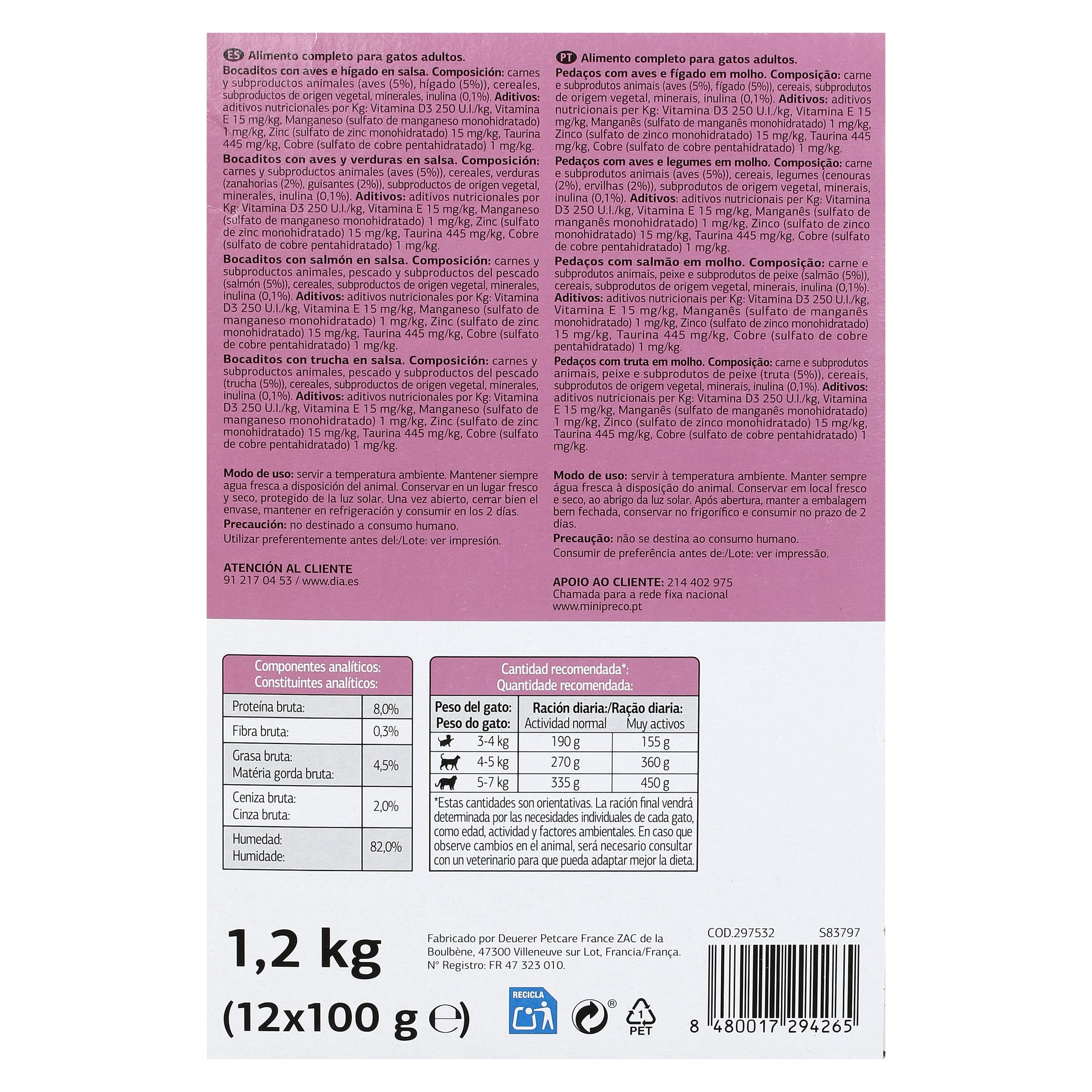 Alimento para gato bocaditos en salsa Dia Deligato pack 12 x 100 g